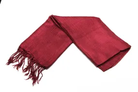 100% Fair Trade Thai Silk Solid Color Scarf Maroon