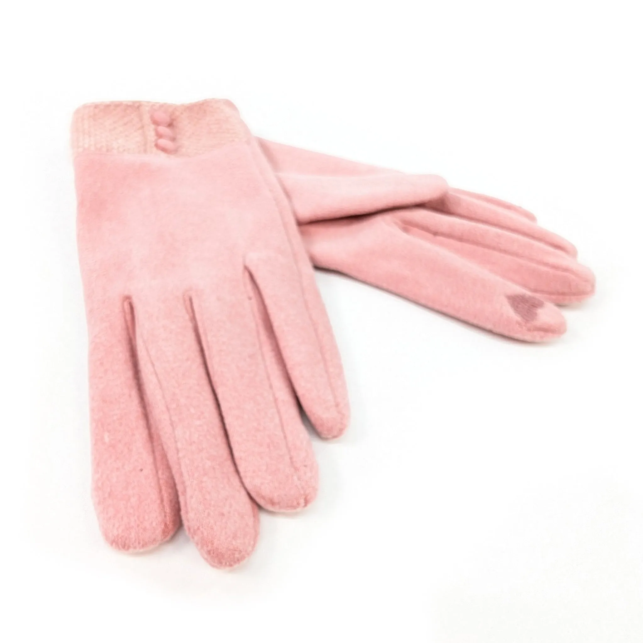 3 Button Vintage Gloves - Pink