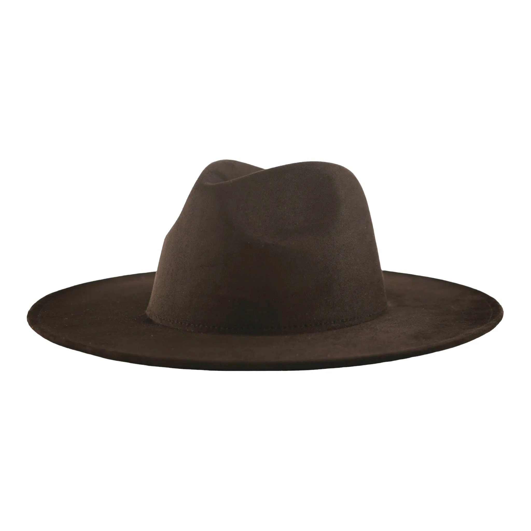 Atlanta Suede Wide Brim Fedora - Black