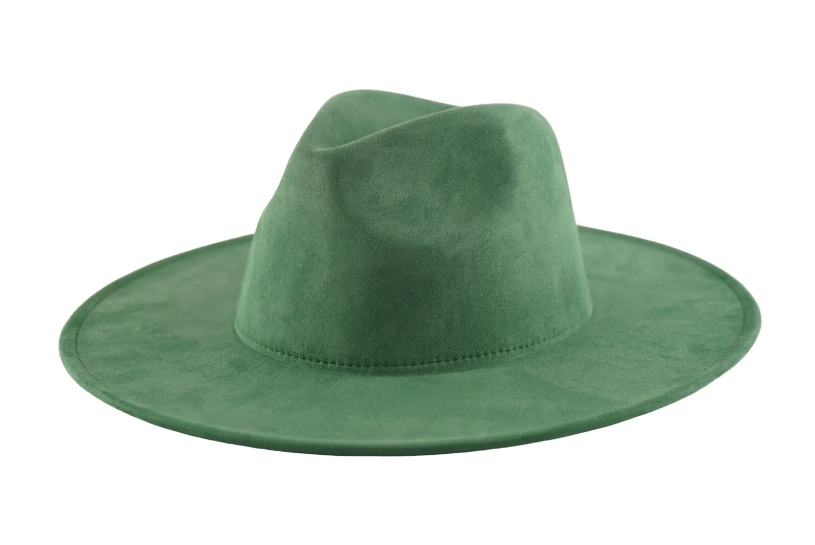 Atlanta Suede Wide Brim Fedora - Green