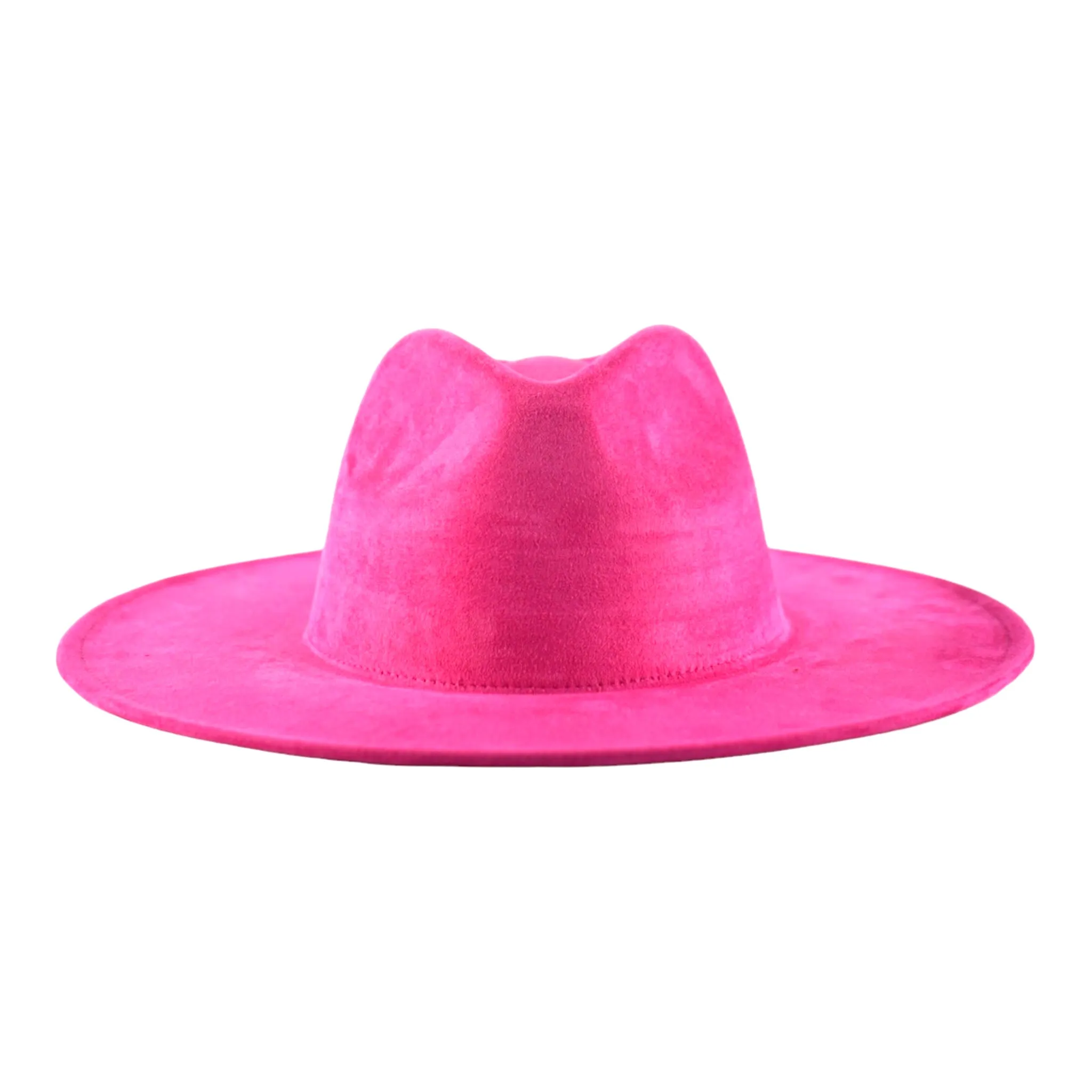 Atlanta Suede Wide Brim Fedora - Hot Pink