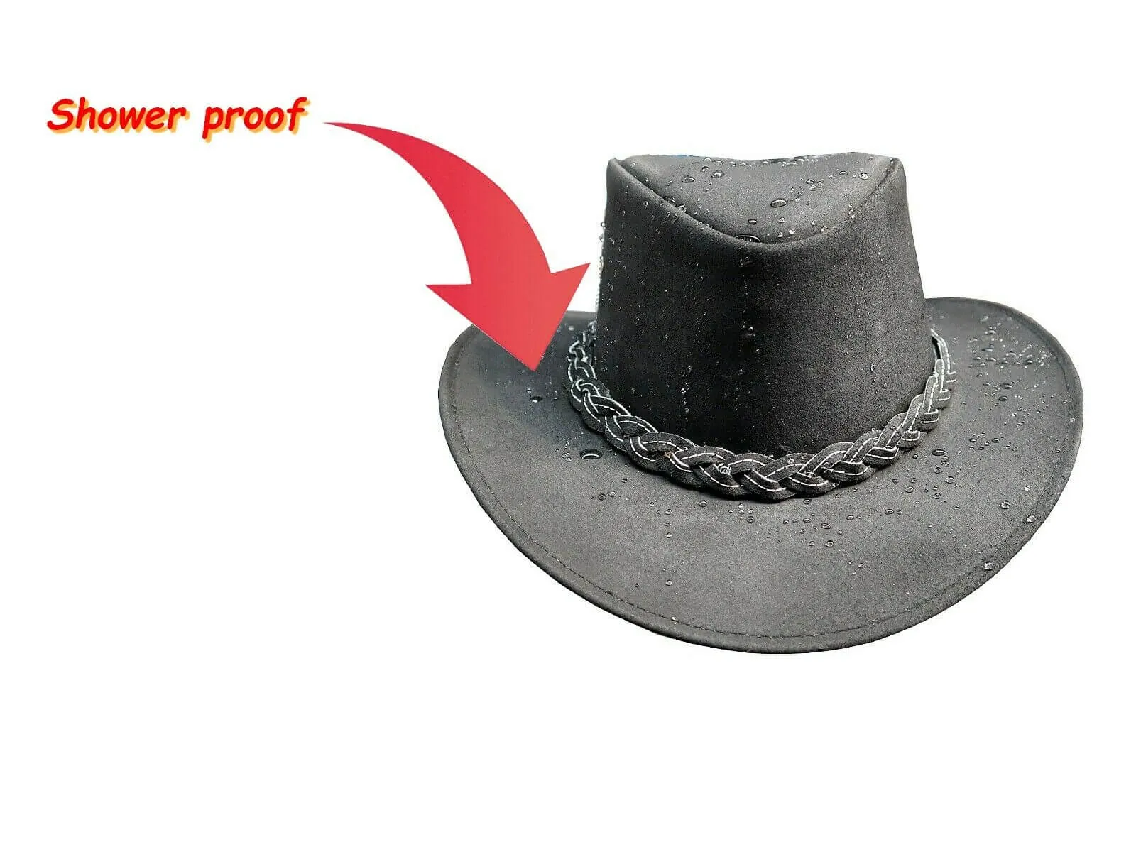 Australian Western Style Bush Cowboy Real Leather  Hat With  Chin Strap