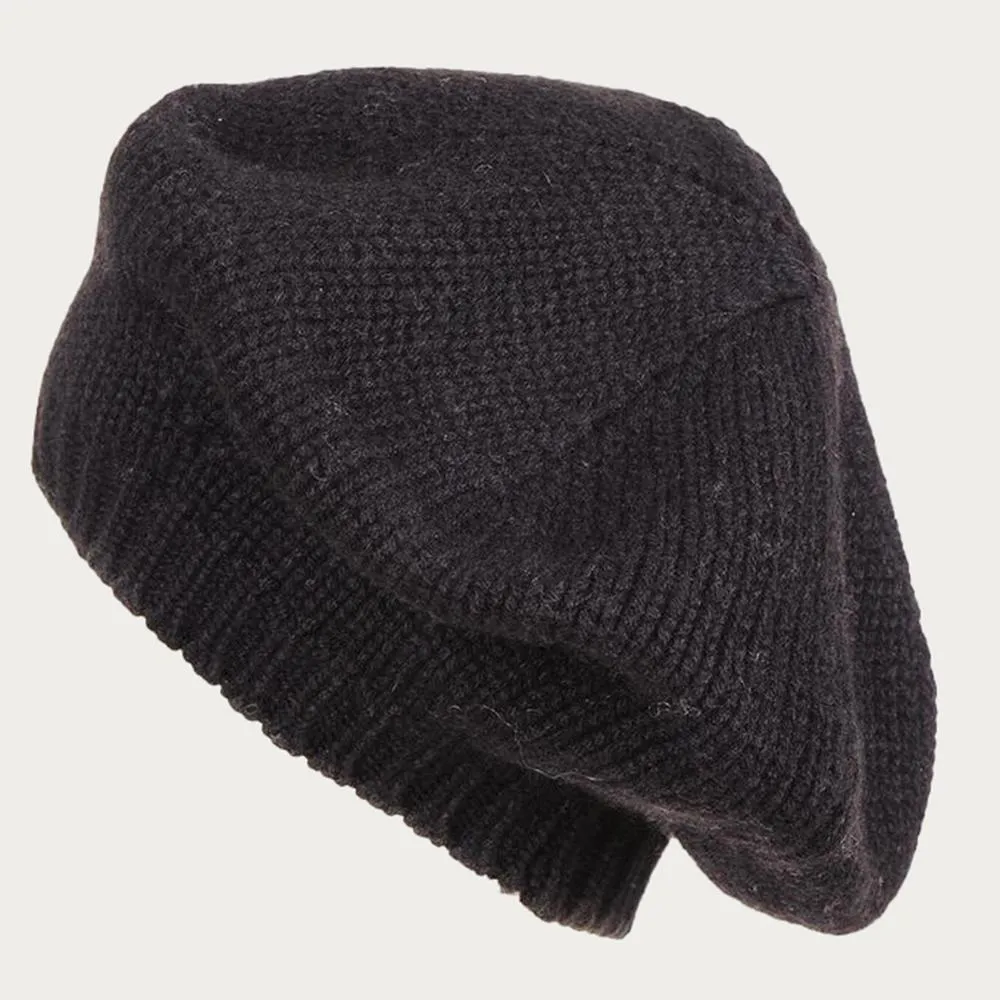 Black Cashmere Beret