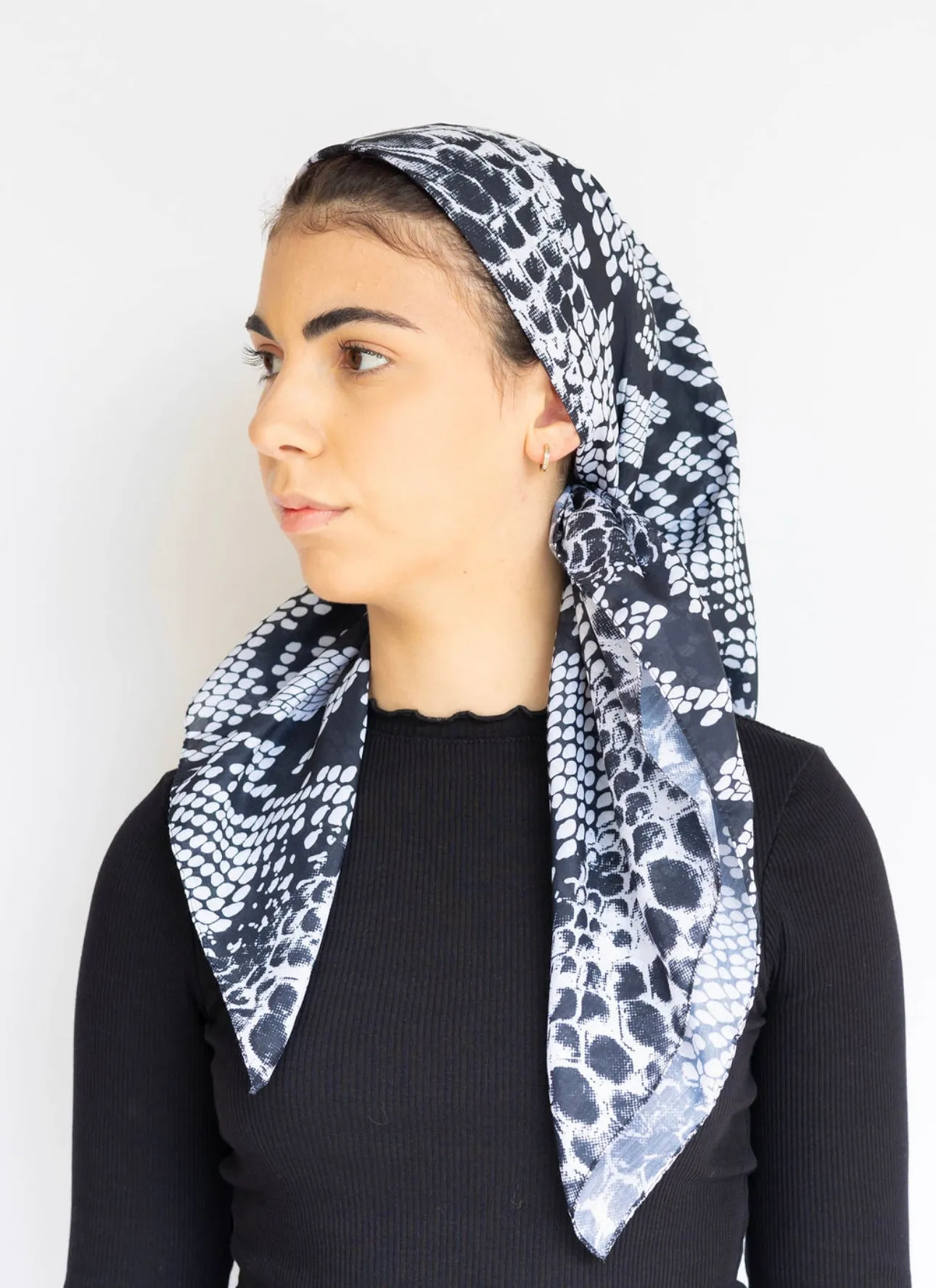 Black Snakeskin Head Scarf