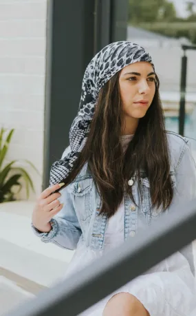 Black Snakeskin Head Scarf