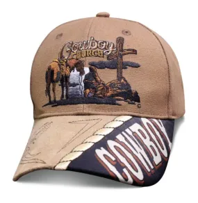 Brown Suede Ball Cap - Cowboy Church Hat