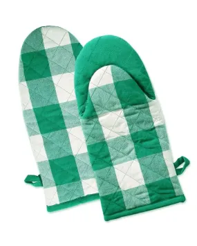 Buffalo Checks Oven Cotton Gloves Frog Style Heat Proof | Set of 2 | 6 X 13 Inches