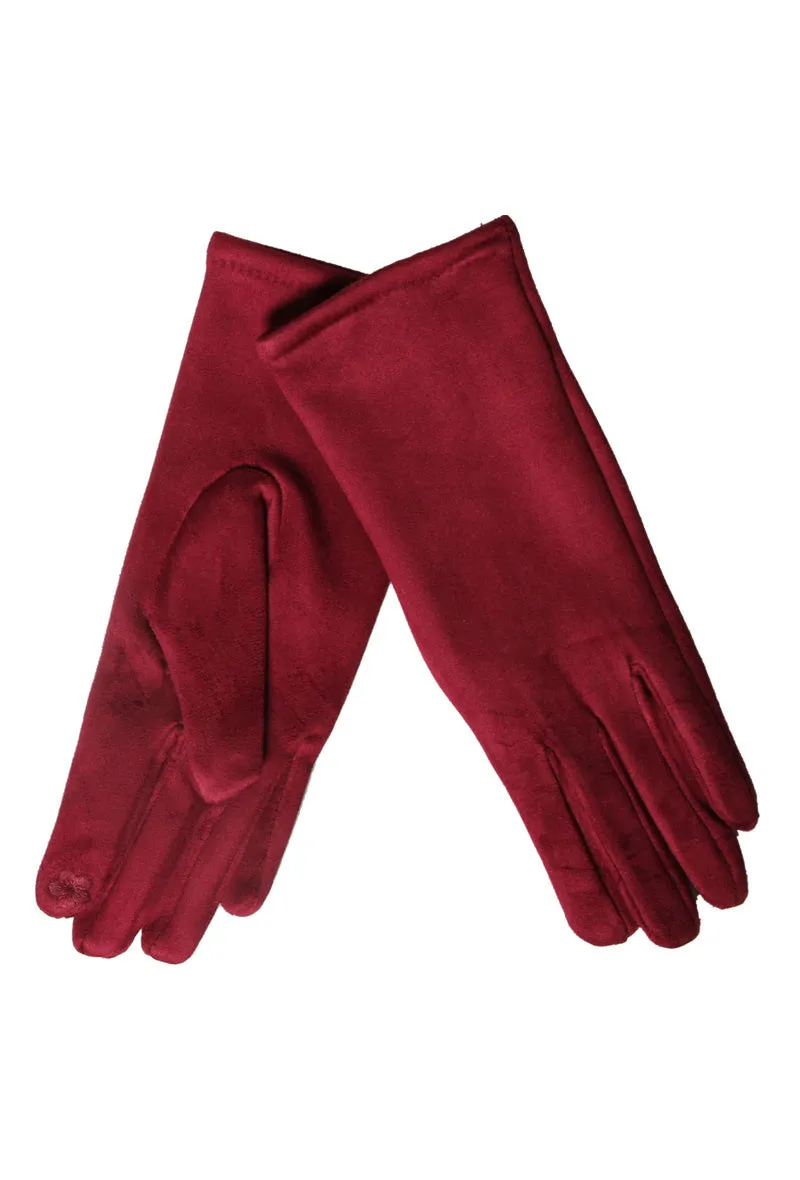 Burgundy Suede Gloves