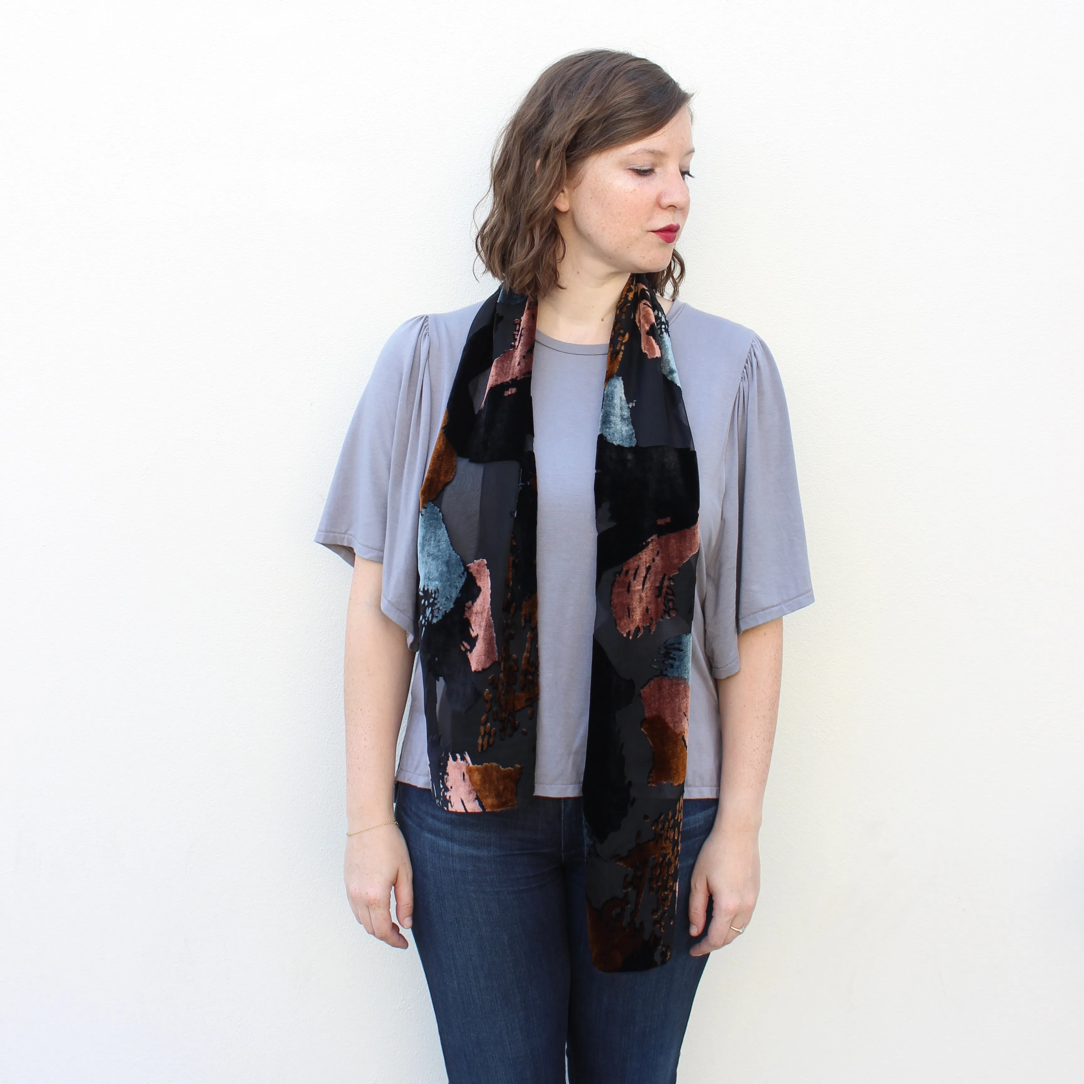 Burnout Velvet Scarf