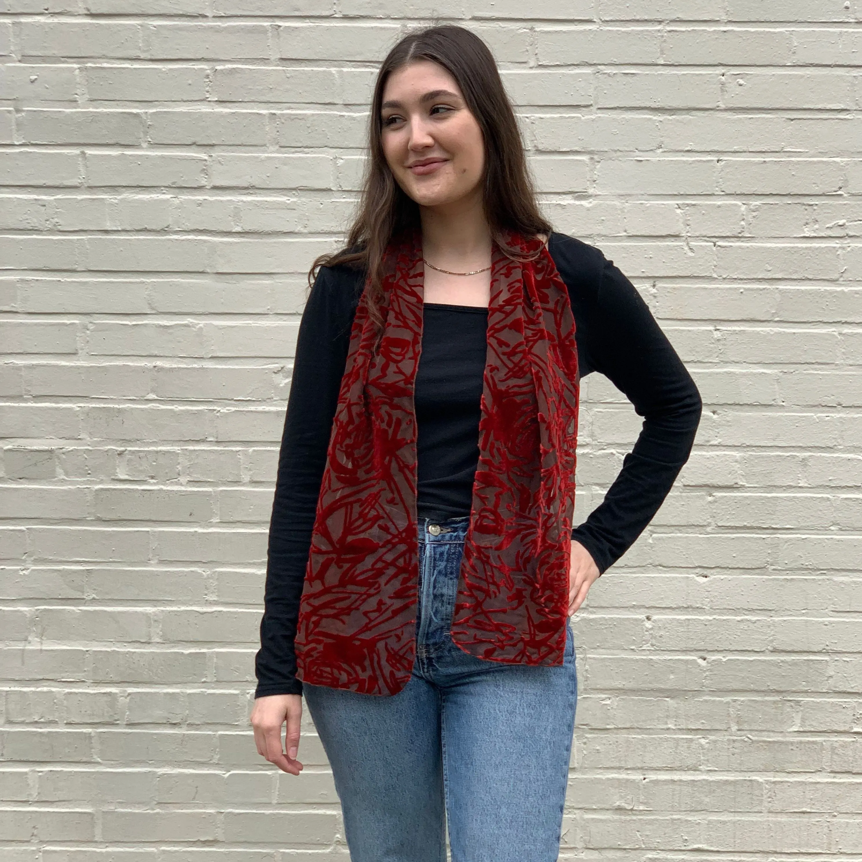 Burnout Velvet Scarf