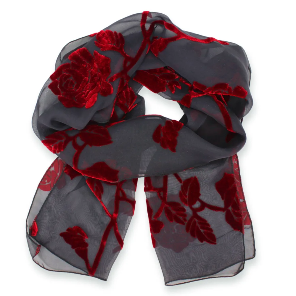 Burnout Velvet Scarf