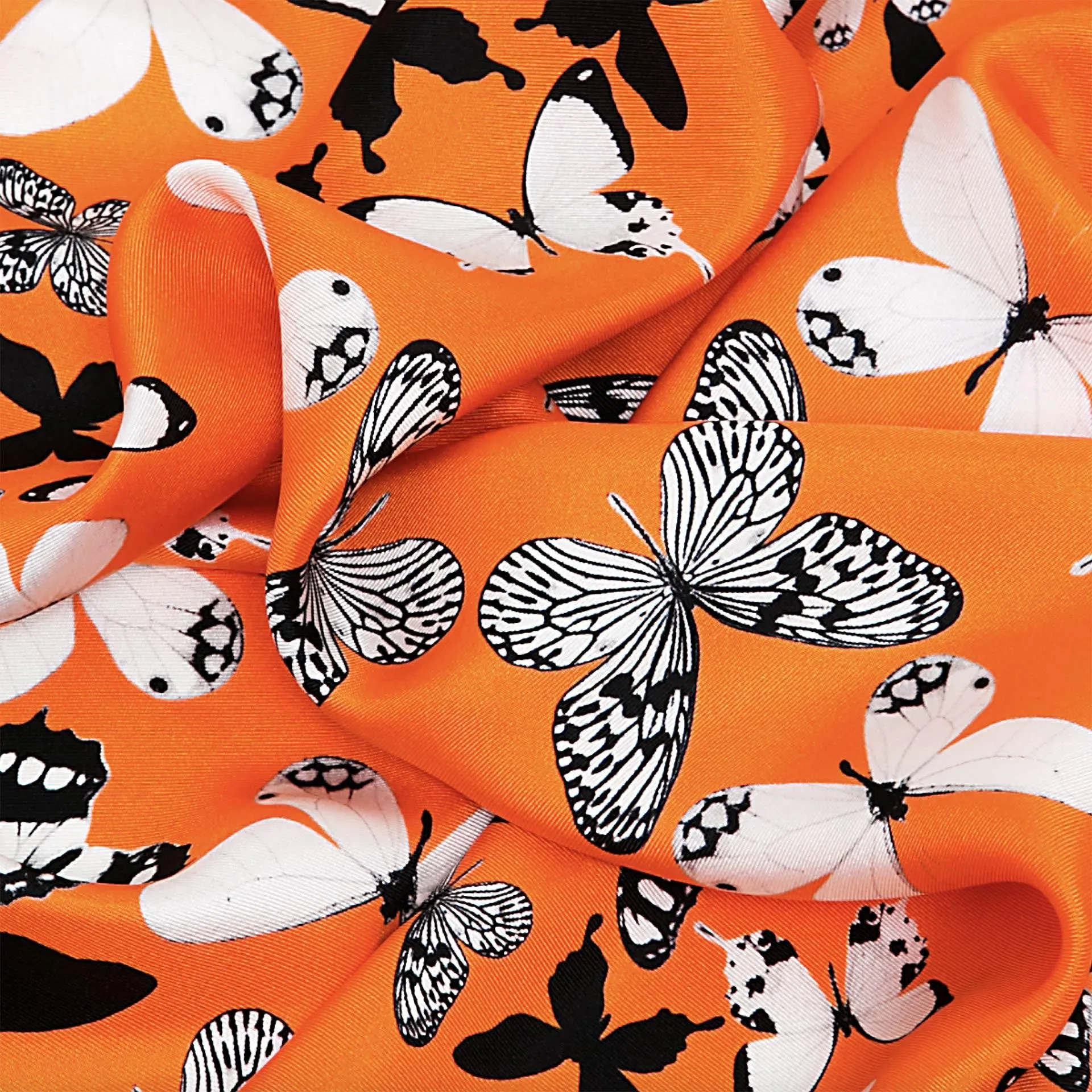 Butterflies Silk Scarf Orange