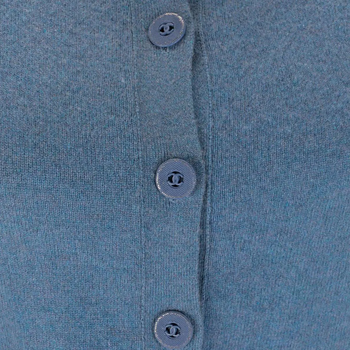 Chanel Blue Cashmere Cropped Cardigan FR 36