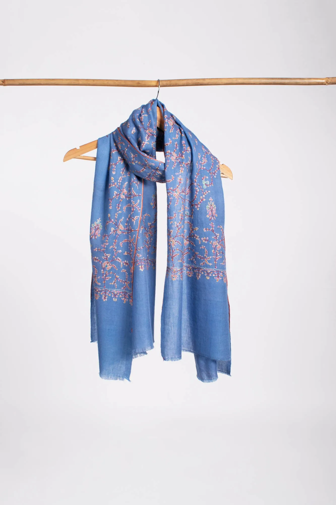 Cornflower Blue Artistic Cashmere Scarf Women - KODIAK