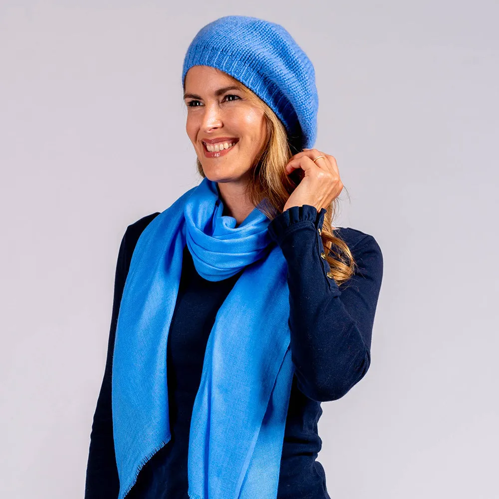 Cornflower Blue Cashmere Beret