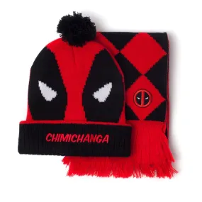 Deadpool Bobble Hat and Scarf Set