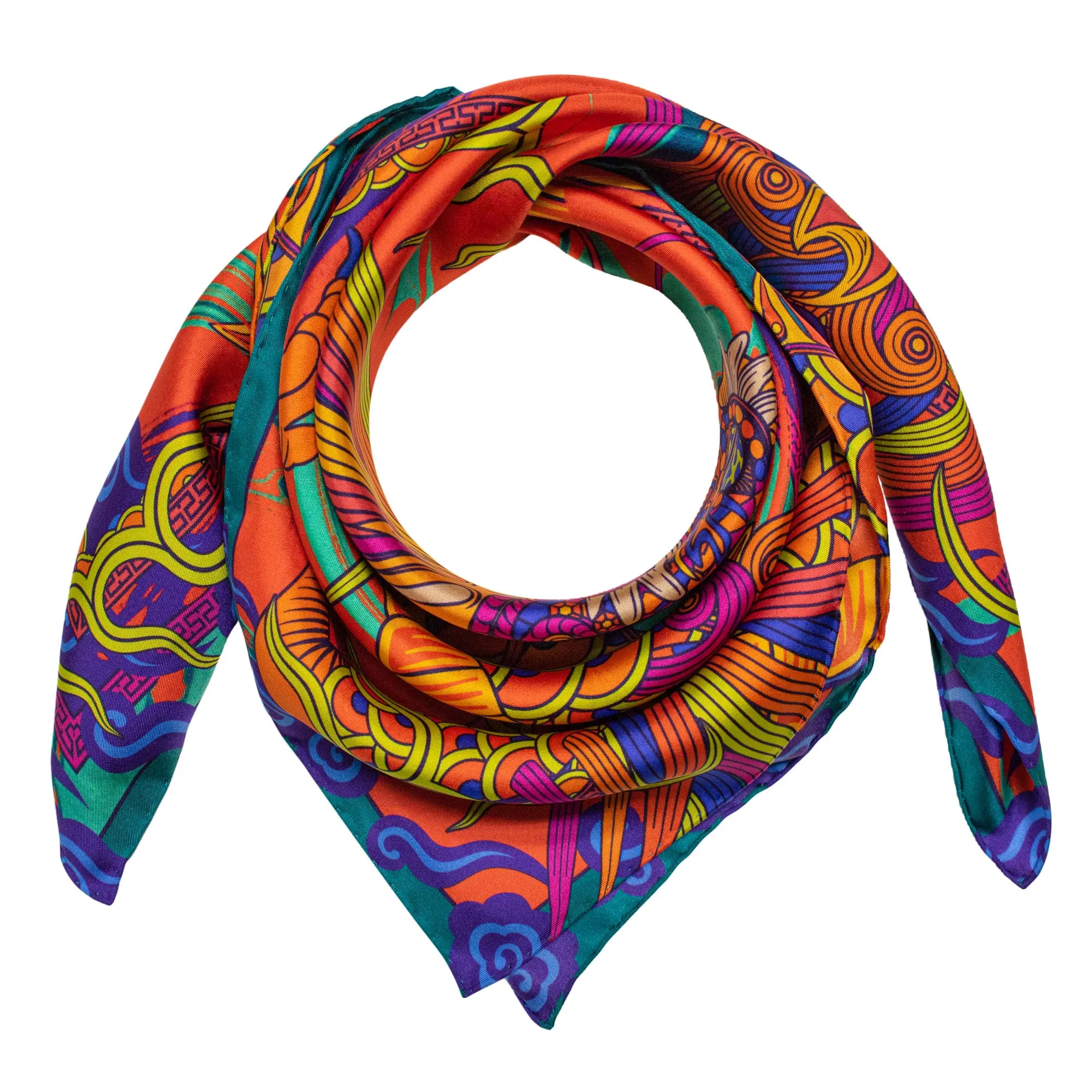 Dragon Scarf, Oriental Ignis – Silk Scarves