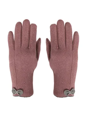 FabSeasons Slim Purple Winter Gloves for Women: Velvet Lining, Touchscreen Index Finger, Smooth Driving/Riding