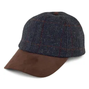 Failsworth Hats Harris Tweed Baseball Cap - Blue-Brown