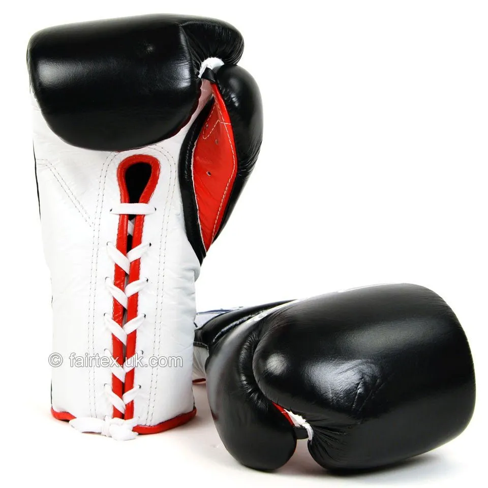 Fairtex Mexican Lace-Up Gloves BGL7 - Black 12oz