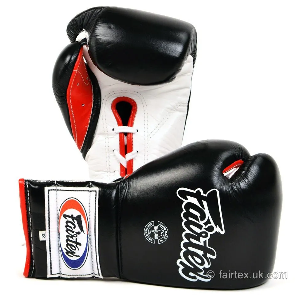 Fairtex Mexican Lace-Up Gloves BGL7 - Black 12oz