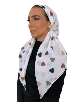 Fall Hearts Classic Pre-Tied Bandanna with Velvet Grip