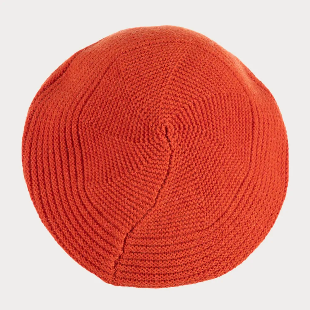 Fire Orange Slouch Cashmere Beret