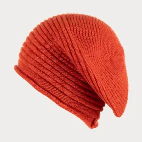 Fire Orange Slouch Cashmere Beret