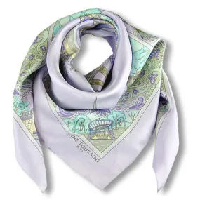 FRENCH SILK SCARF - PARIS - Sky Blue - 36x36"