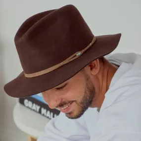 GC Hats Maddox Felt Fedora - Chocolate