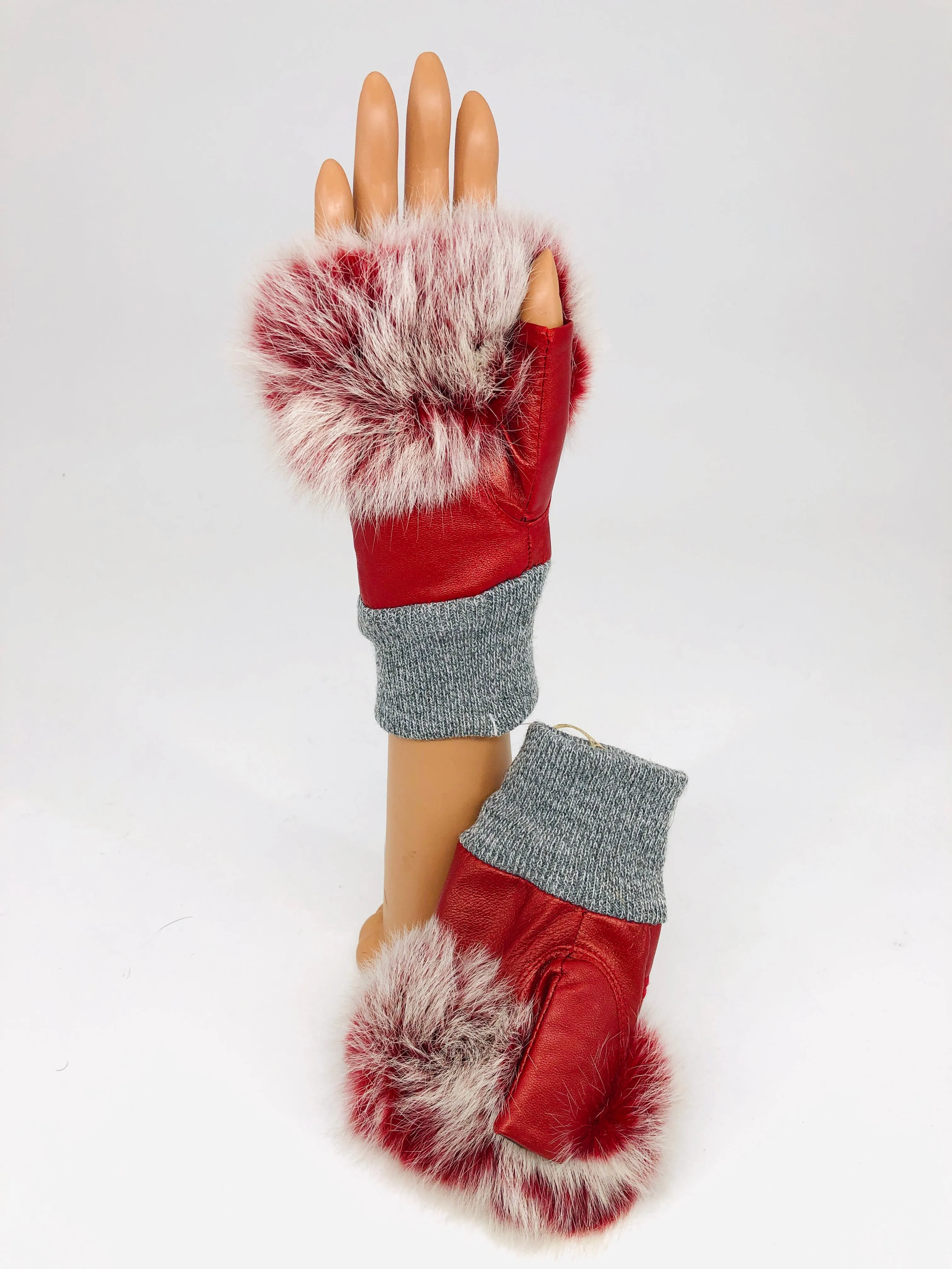 Genuine Rex Rabbit Fingerless Gloves