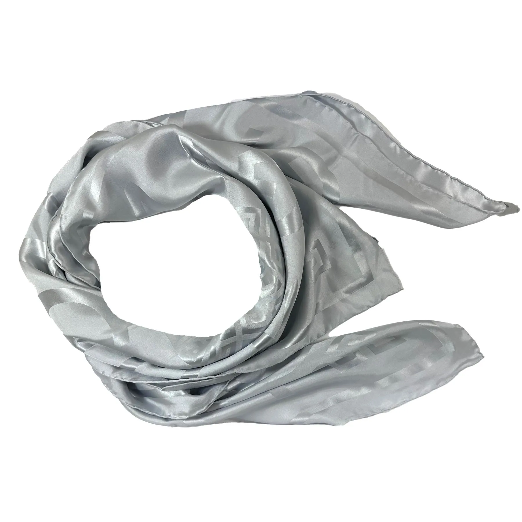 Givenchy Scarf Gray Logo 4G Design - Extra Large Twill Silk Square Wrap