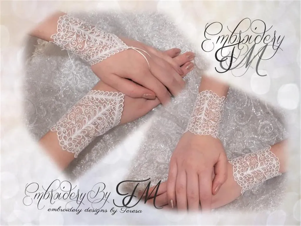 Glittering organza gloves / two variations / three sizes