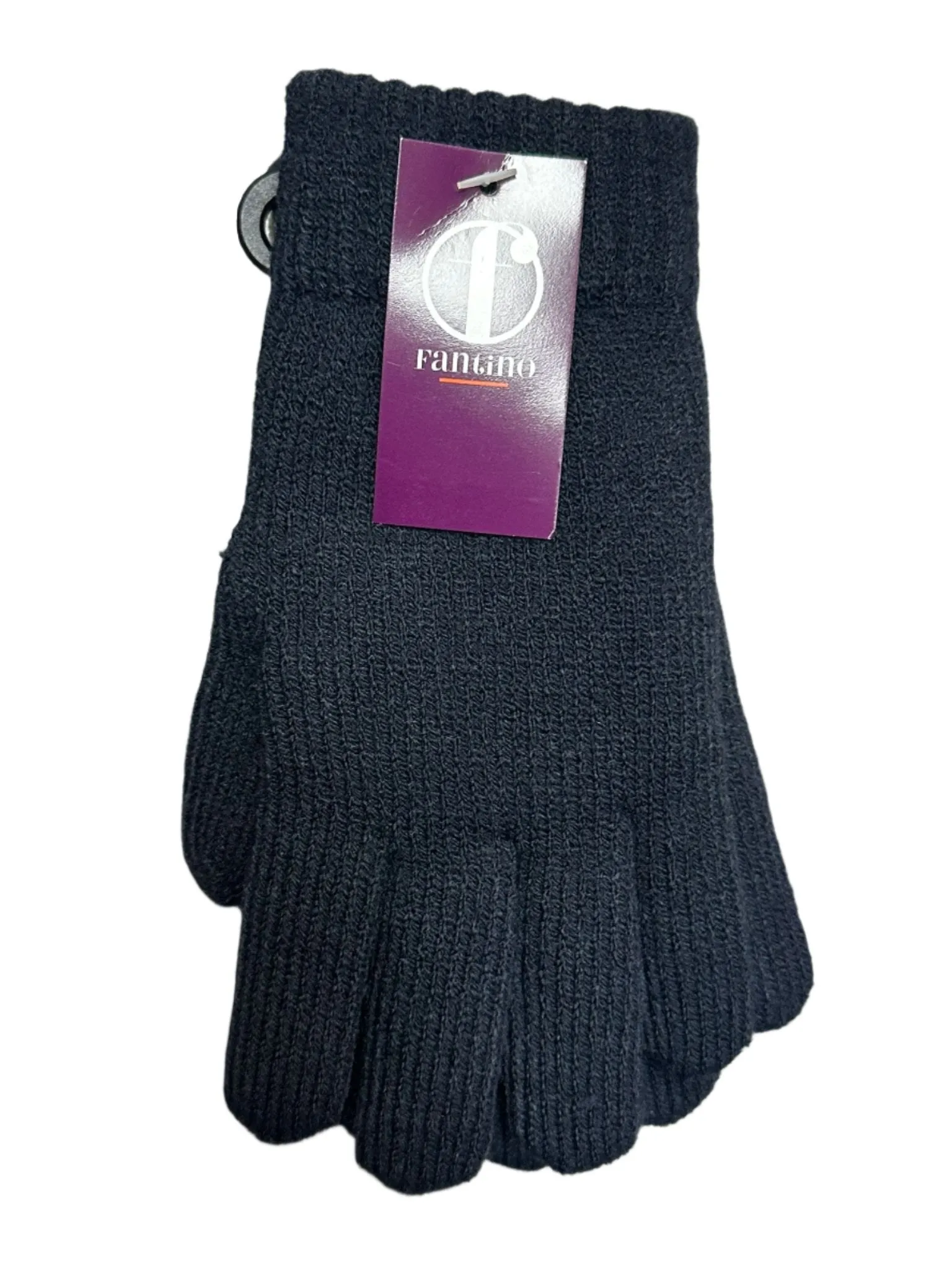 gloves knit fur lined - navy