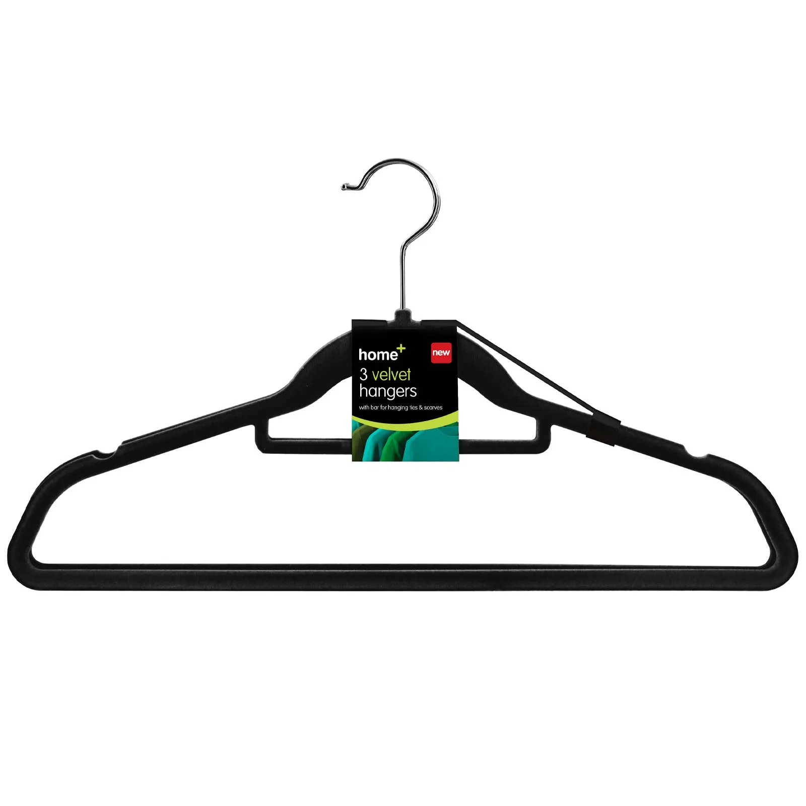 Home  Velvet Black Clothes Hangers 3 Pack