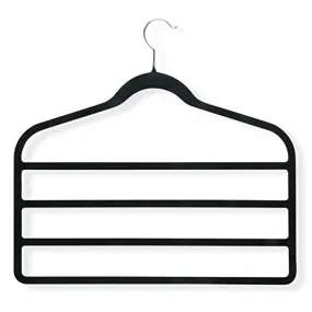 Honey-Can-Do HNGT01340 4-Pack Velvet Touch 4-Step Hanger, Black,