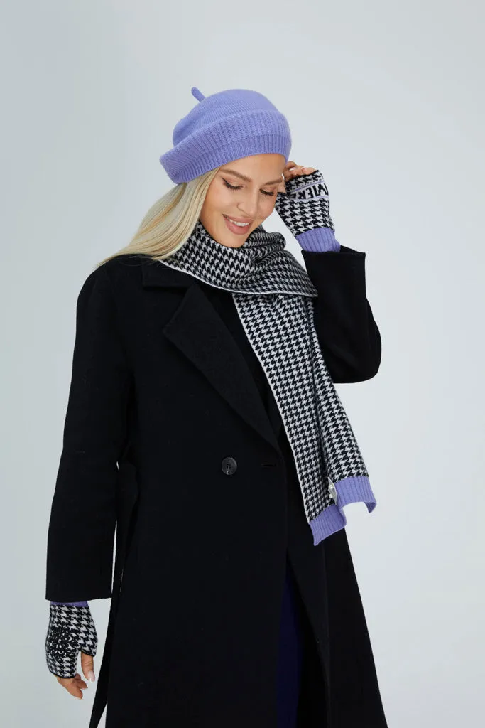 Houndstooth Pearled Cashmere Berets