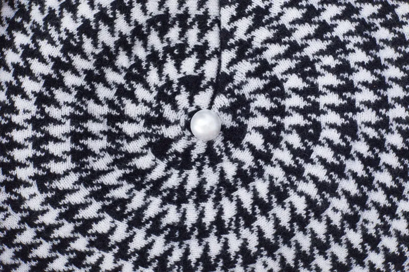 Houndstooth Pearled Cashmere Berets