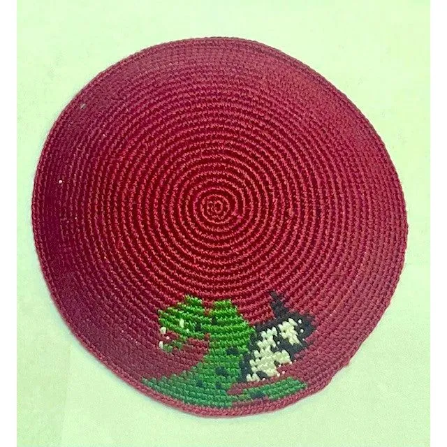 IDF Paratroopers Brigade Hativat HaTzanhanim Logo Crochet Knit Kippah Yarmulke Hand Made in Israel