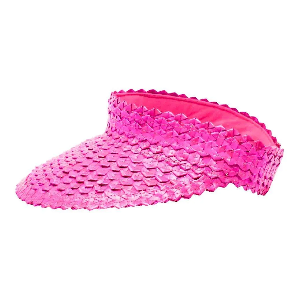 KIDS STRAW SUN VISOR - PINK