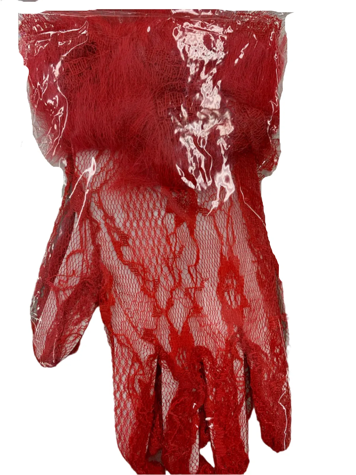 Lace & Marabou Gloves