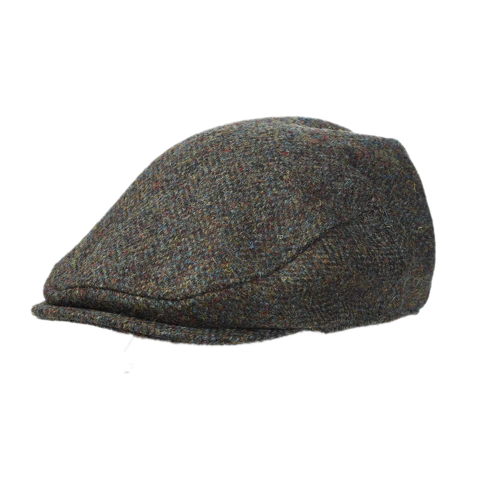 Men's Highland Harris Tweed Flat Cap Forest Green