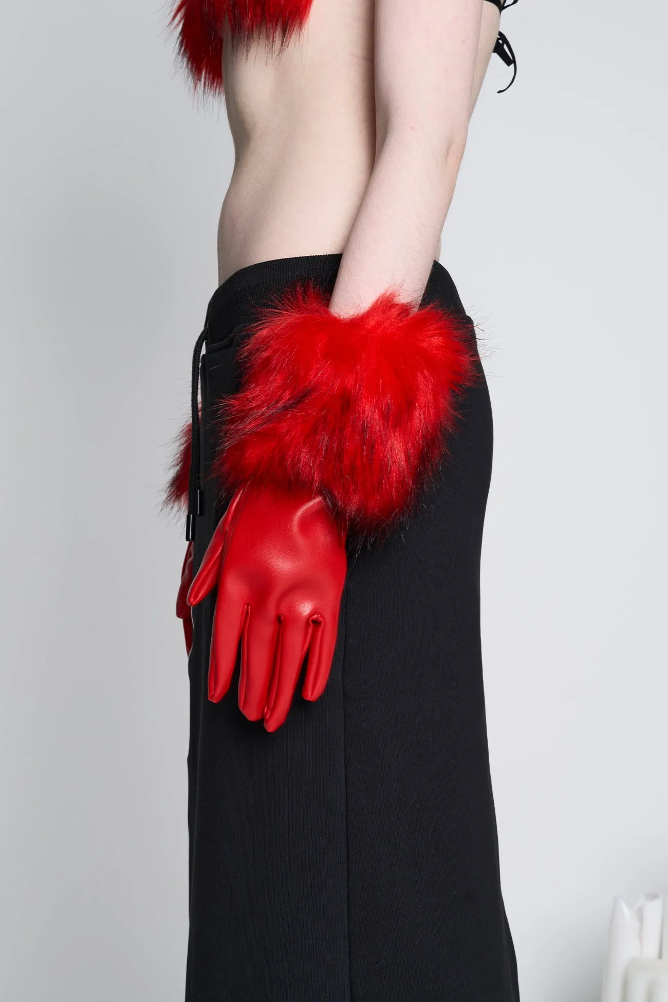 Midnight Faux Fur Gloves