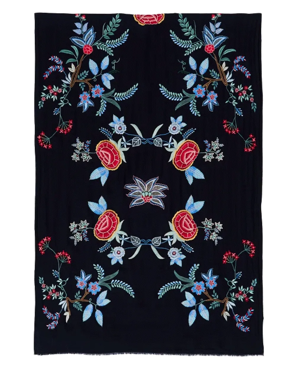 Navy Multi Floral Scarf