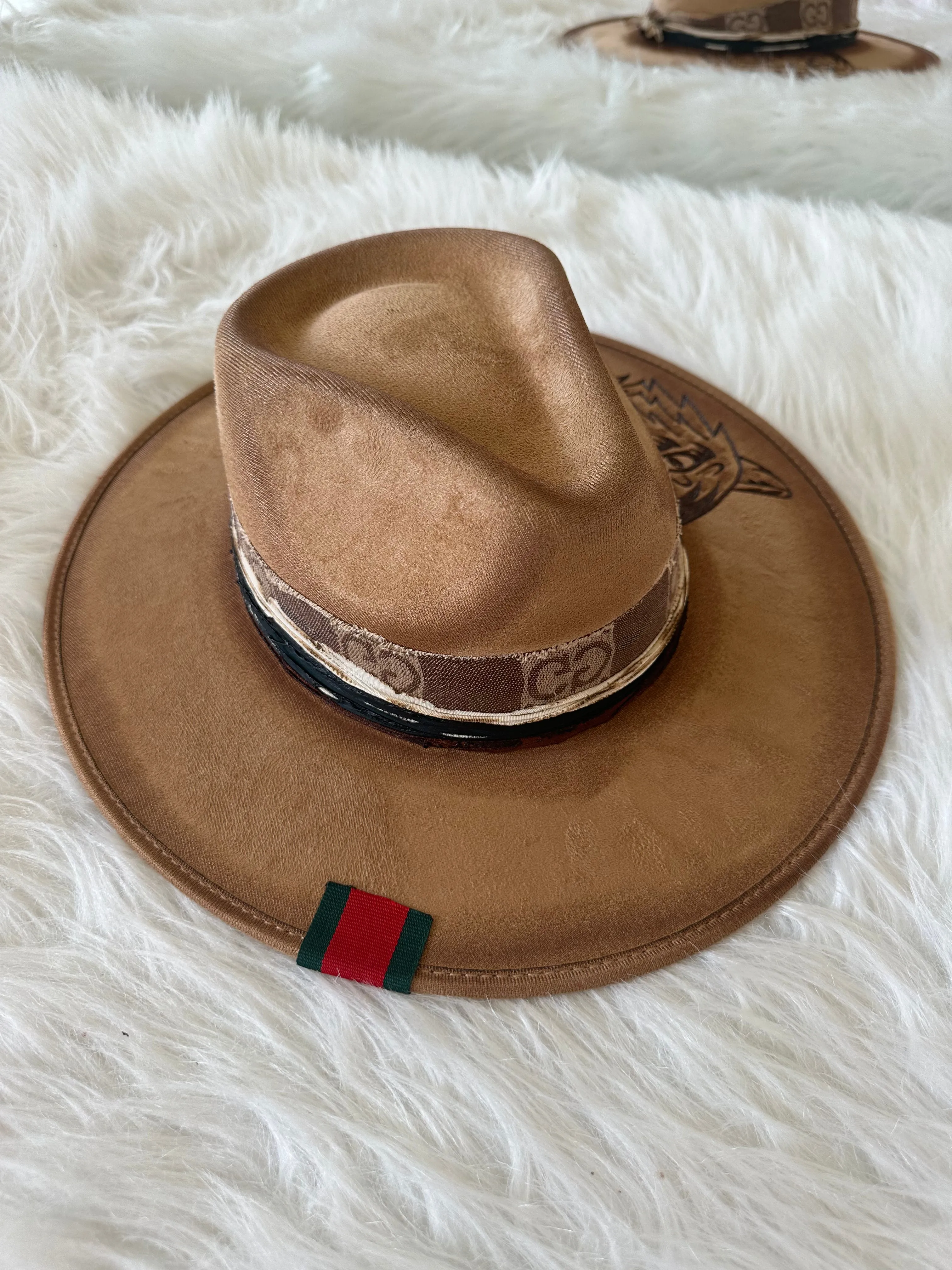 NEW!! GB ORIGINAL: The Luxe Banded Suede Hat in Tan