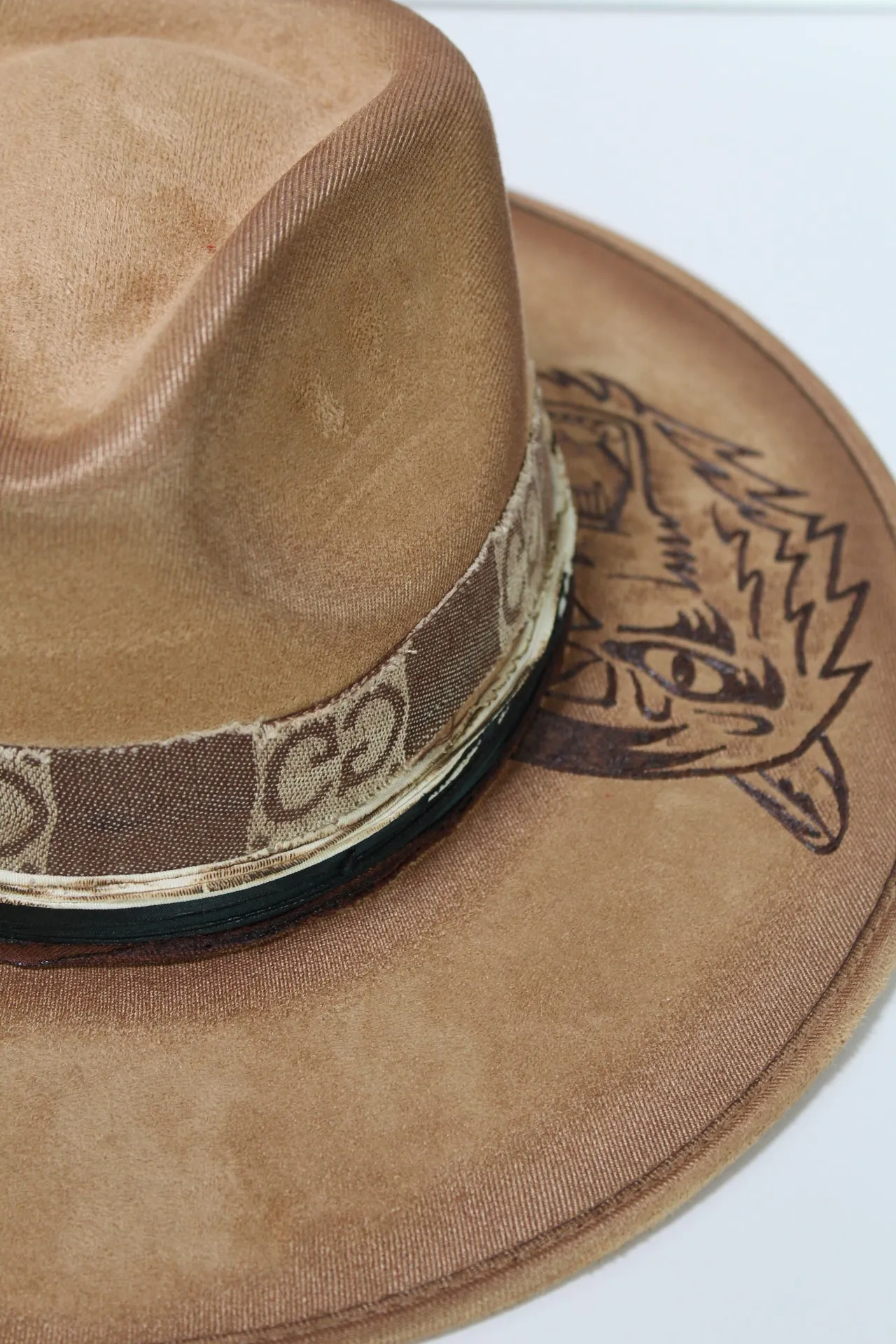 NEW!! GB ORIGINAL: The Luxe Banded Suede Hat in Tan