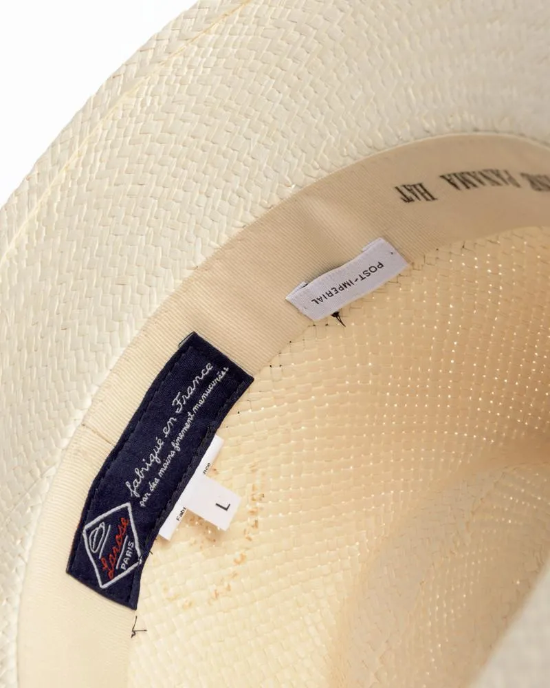 Panama Hat with Indigo Ribbon