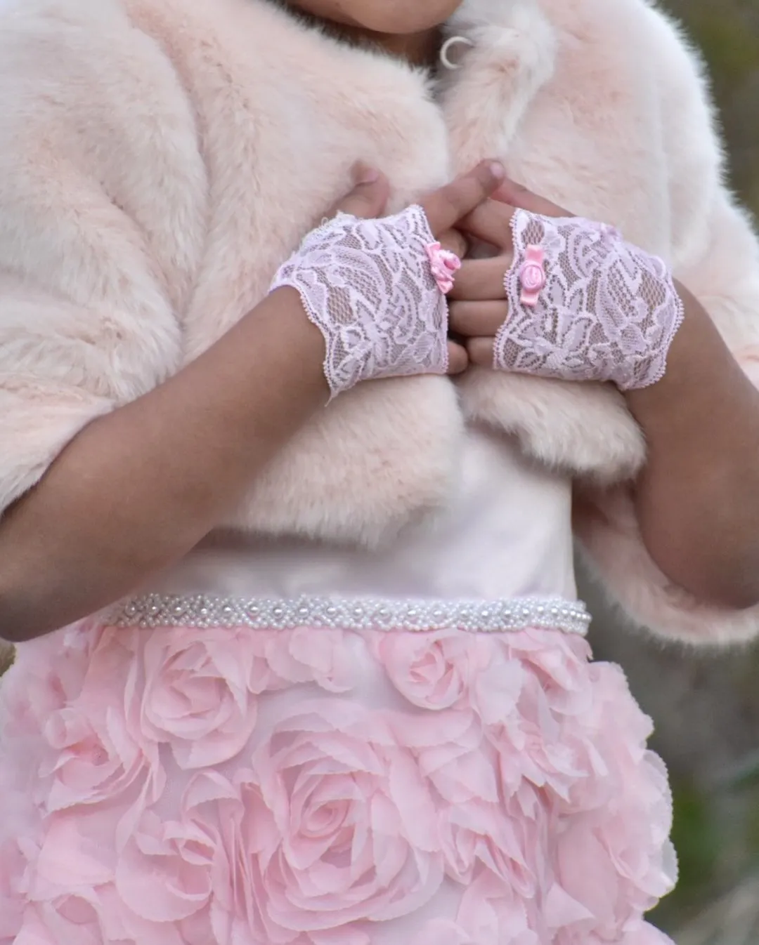 Perfect Pink Lace Gloves for Baby Toddler Girls Adults Custom Vegan  Dyed