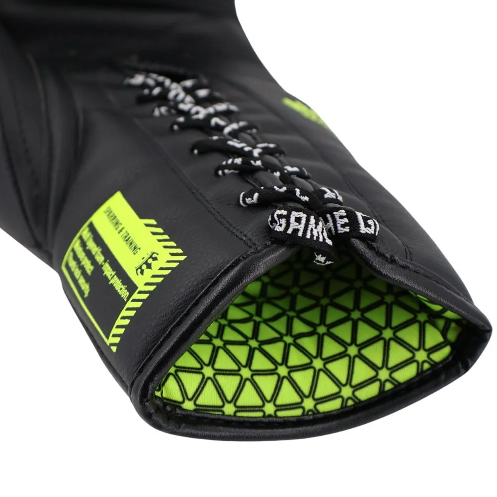 Playerz SparTech Lace Boxing Gloves - Black/Neon