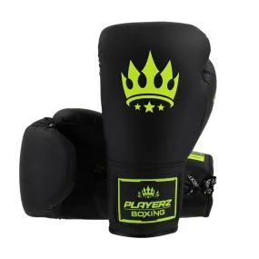 Playerz SparTech Lace Boxing Gloves - Black/Neon